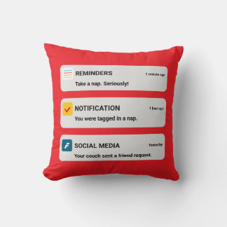 Almofada Funny Phone Notification Throw Pillow