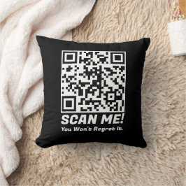 Almofada Funny QR Scan Me! Funny Regret Joke