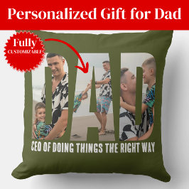Almofada Funny Sarcasm Dad Photo Collage Throw Pillow