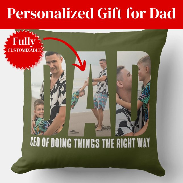 Almofada Funny Sarcasm Dad Photo Collage Throw Pillow (Funny Sarcasm Dad Photo Collage Throw Pillow
)