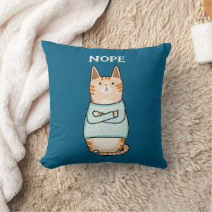Almofada Funny Sarcastic Orange Cat Nope