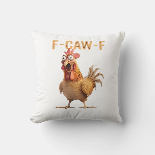 Almofada Funny Screaming Chicken F Caw F Humor (Frente)