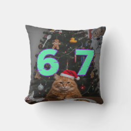 Almofada Funny Trending Six Seven Christmas Cat 