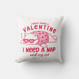 Almofada Funny Valentine Napping Cat Personalized