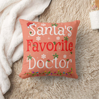 Almofada Funny Xmas Lighting Santa's Favorite Doctor Xmas