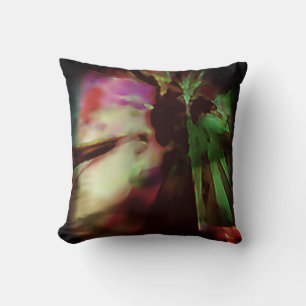 Almofada Fuschia Verde Beige Batik como Abstrato