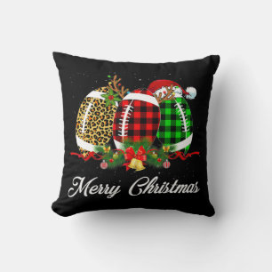 Almofada Futebol Ball Natal Leopardo Papais noeis Vermelhas