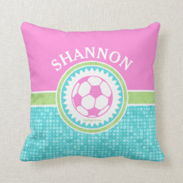 Almofada Futebol De Pastel De Três Cores Com Azulejos Aqua