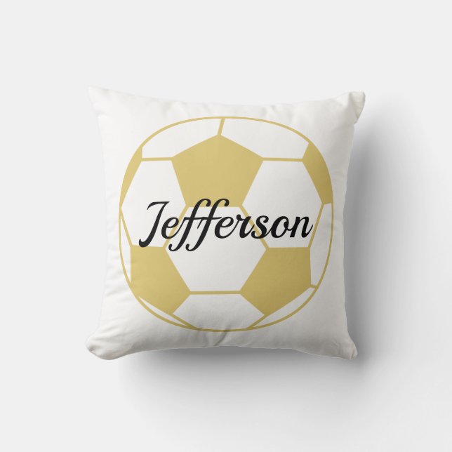 Almofada Futebol Dourado e branco personalizado (Frente)