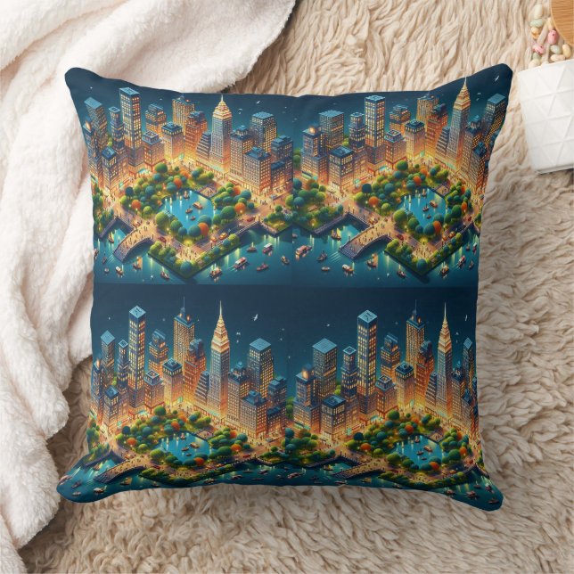 Almofada Futurística Central Park Night Travesseiro decorat (Cobertor)