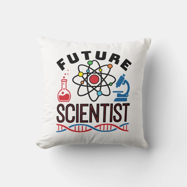Almofada Futuro Cientista Amante da Ciência STEM (Frente)