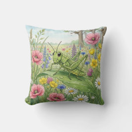 Almofada Gafanhoto Fofo E Flores Pequenos Insetos