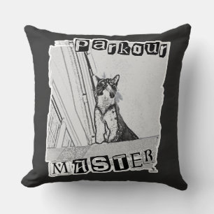 Almofada Gaiato Design Ativo de Parkour Gato Punk Mestre