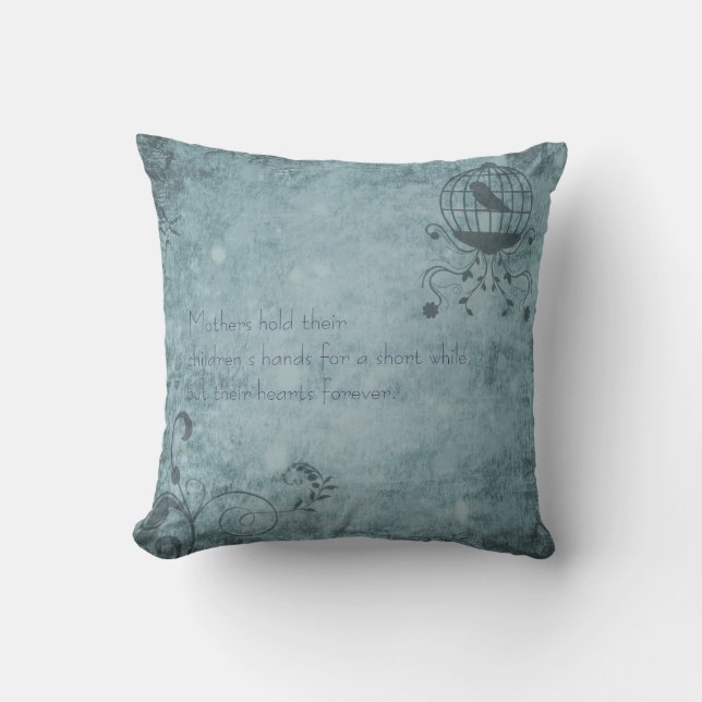 Almofada Gaiola De Pássaros Osteampunk Azul Profundo (Frente)