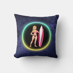 Almofada Galáxia de adolescentes de surfista loira