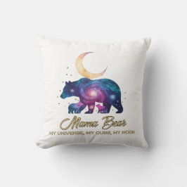 Almofada Galáxia Mamãe Urso & Silhueta da Lua dos Filhotes