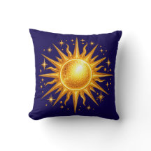 Galáxia Sol e Estrelas Falso Ouro Azul Marinho