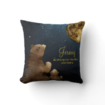 Galaxy Bear Moon & Stars Glitter Monograma