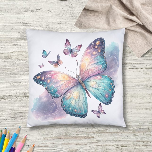 Almofada Galaxy Butterfly with Pastel Celestial Wings  (Criador carregado)