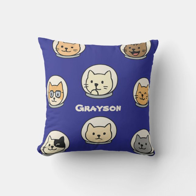 Almofada Galaxy Cat Head Pillow With Name For Cat Lovers (Frente)