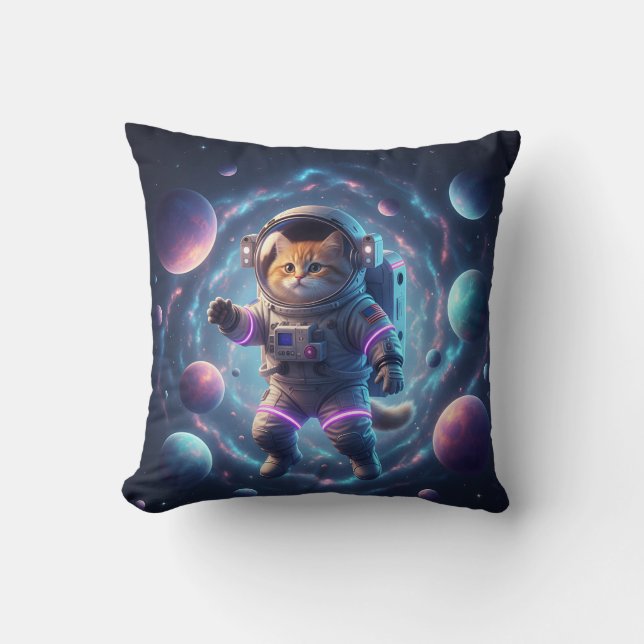 Almofada Galaxy Cat – The Space Explorer (Frente)