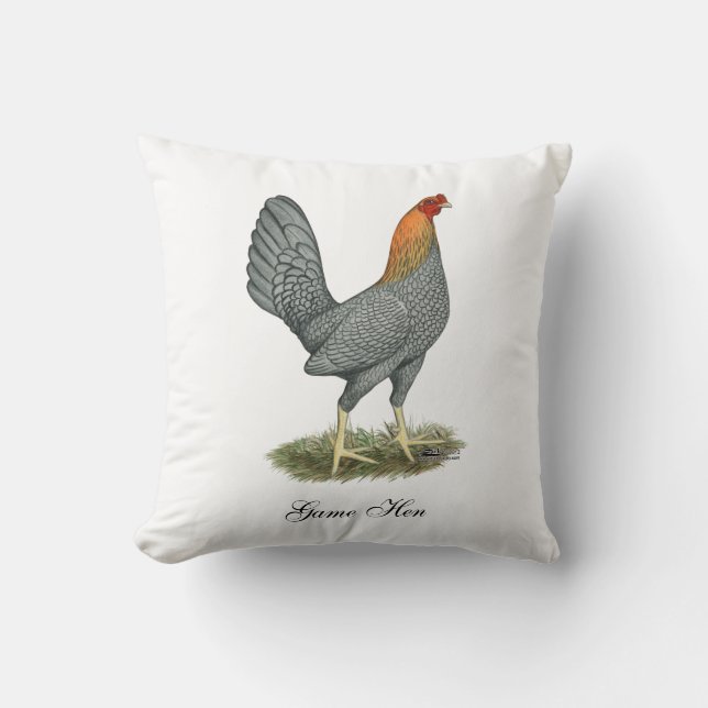 Almofada Galinha de Briga Azul Vermelha (Frente)