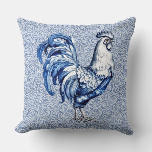 Almofada Galinha De rico Azul E Galo Branco