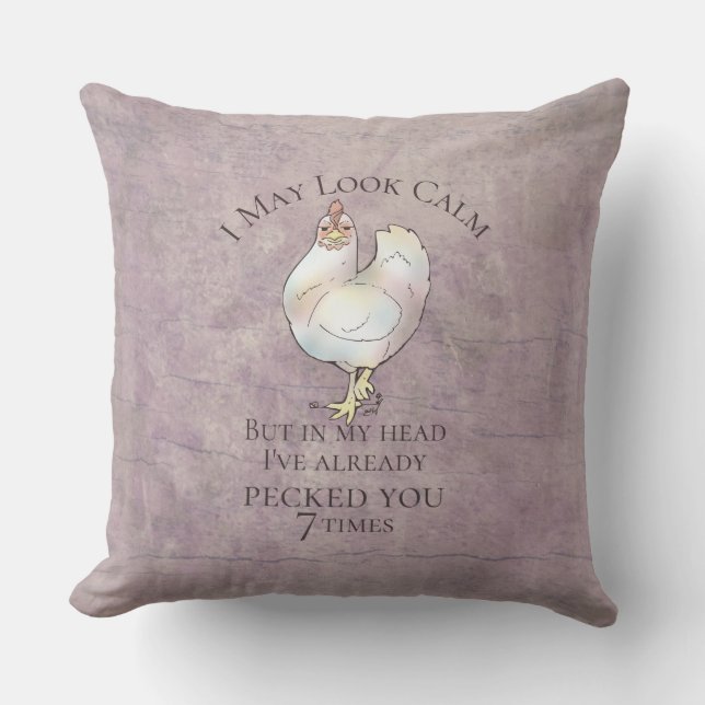 Almofada Galinha "Posso Parecer Calma" (Frente)