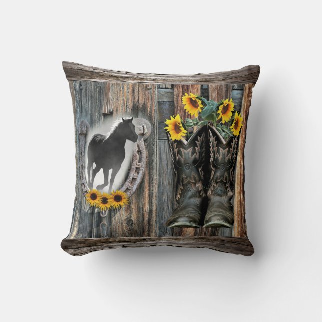 Almofada Galloping Horse Cowboy Boots Fúradeiras (Frente)
