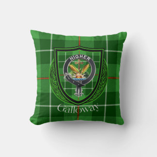 Almofada Galloway Scottish Clan Tartan & Crest