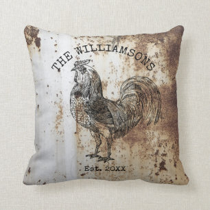 Almofada Galo de Fazenda Nome de Família Antigo Vintage Rús