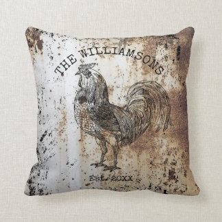 Almofada Galo de Fazenda Nome de Família Antigo Vintage Rús