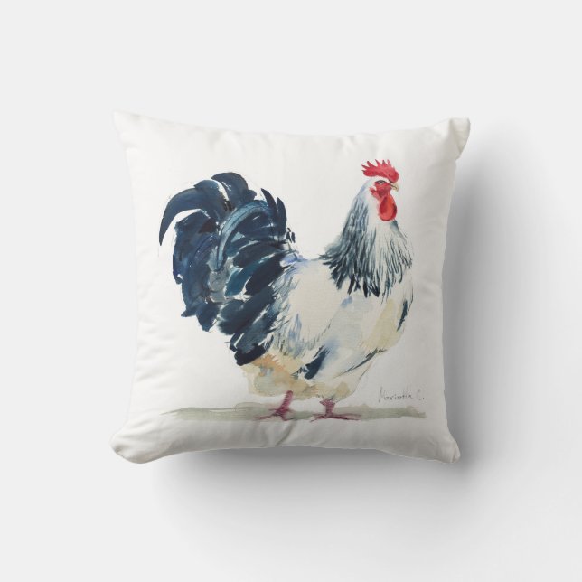 Almofada Galos brancos e pretos (Frente)