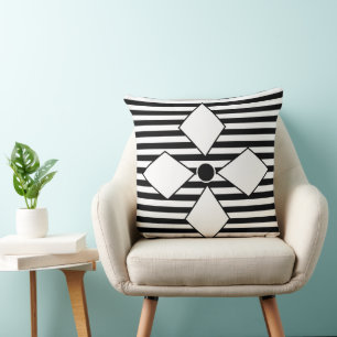 Almofada Gamas Geométricas de Diamante Branco Preto Geométr