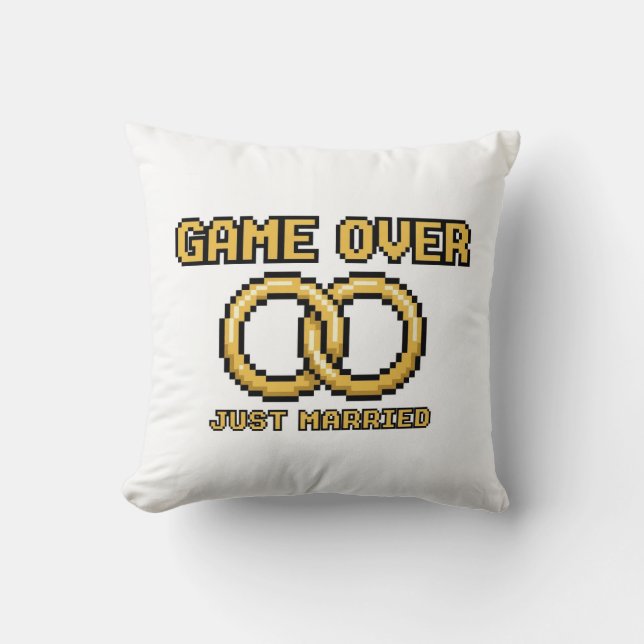Almofada Game Over Married Funny Throw Pillow (Frente)