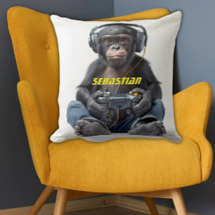 Almofada Gamer Chimp personalizado para crianças