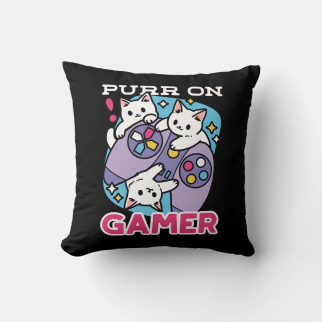 Almofada Gamer Design - Purr On Gamer Joystick Art (Frente)