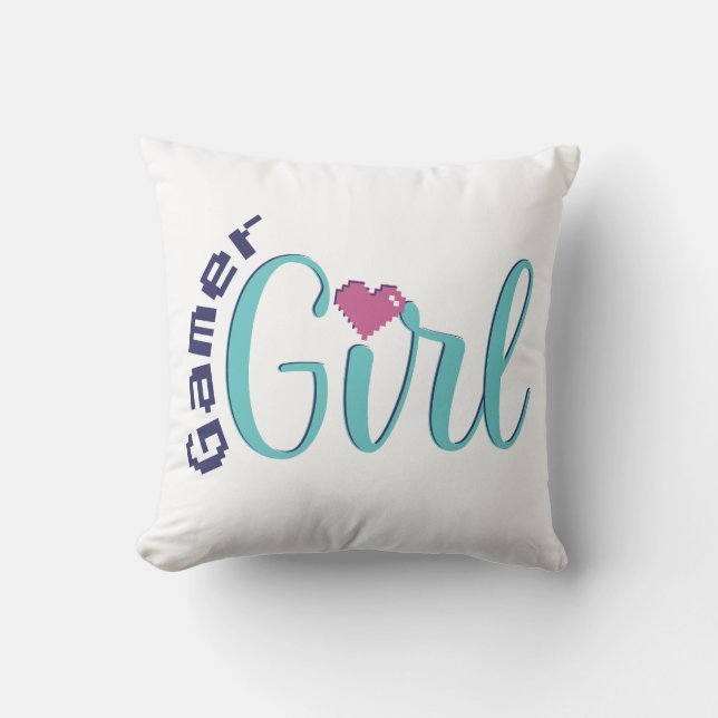Almofada Gamer Girl Throw Pillow - Perfect Gaming Gift (Frente)