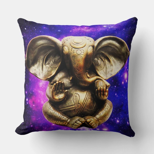 Almofada Ganesh em um Travesseiro decorativo Celestial (Frente)