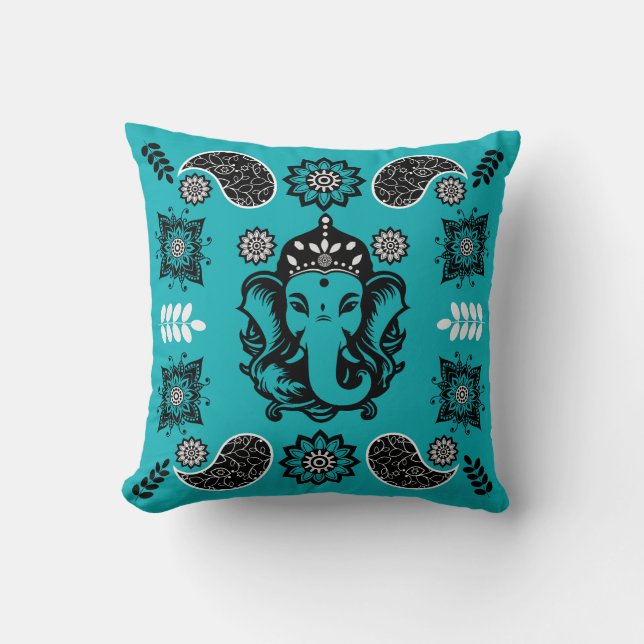Almofada Ganesha Themed Hindu Art Print (Frente)