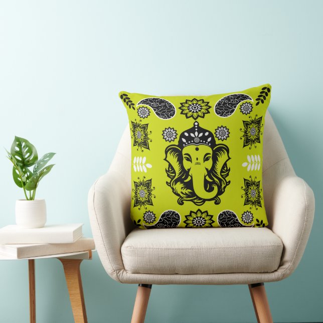 Almofada Ganesha Themed Hindu Art Print (Cadeira)