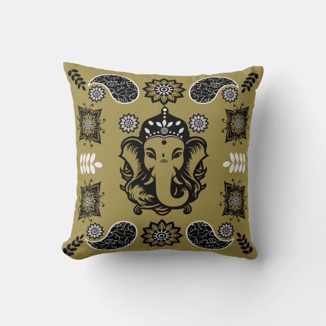 Almofada Ganesha Themed Hindu Art Print (Frente)
