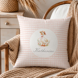 Almofada Ganso Bobo Elegante Rosa Nome Personalizado Menina