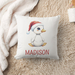 Almofada Ganso Pato de Natal Personalizado em Aquarela