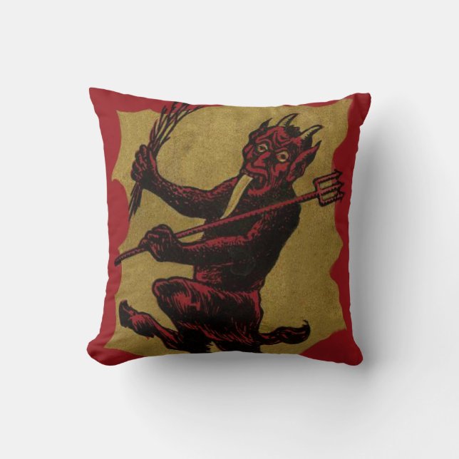Almofada Garfo de Krampus Vermelho Troca de Língua (Frente)
