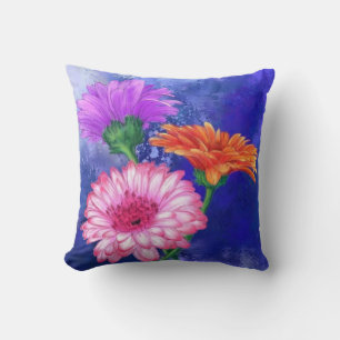 Almofada Garganta Gerberas de Três Cores - Arte de Desenho