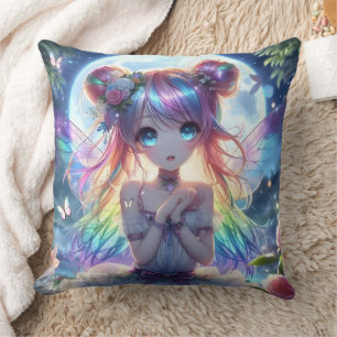 Almofada Garota anime Cabelo Arco-Íris Cantando Fada de Lua