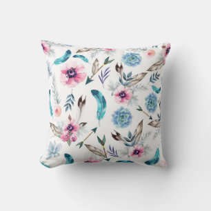 Almofada Garota Boho Floral Chic Boêmia