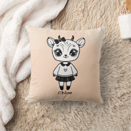 Almofada Garota de Antílope Adorável - Design de Portas Bon