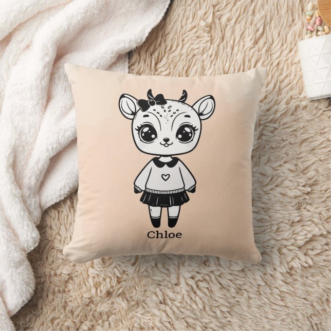 Almofada Garota de Antílope Adorável - Design de Portas Bon (Cobertor)